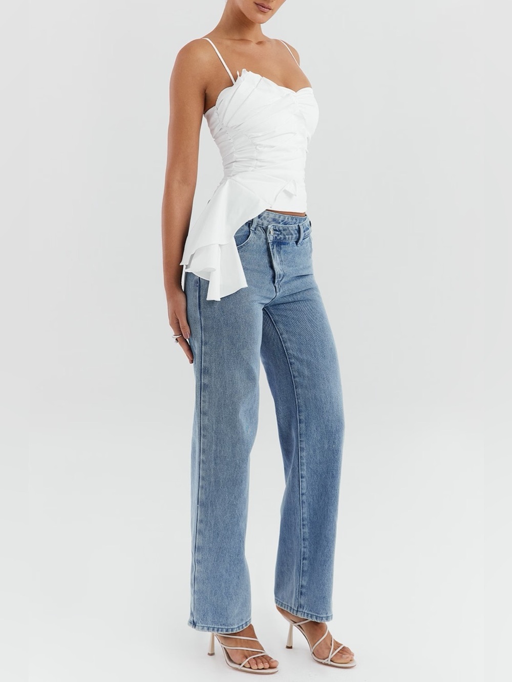 Mistress Rocks White Ruffle Top - Medium - Picture 2 of 7
